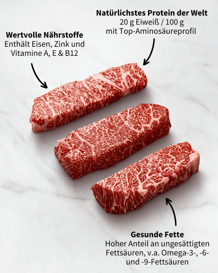 Wagyu Fleisch perfekt für Longevity, gesundheitliche Vorteile von Fleisch